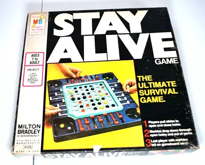 $18.75 • Buy Vintage Board Game 1971 Stay Alive Milton Bradley Survival Marble Game Complete