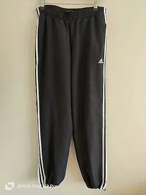 $40 • Buy Adidas Track Pants 3 Stripe Size M Adjustable Cuffs With Zips