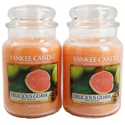 Yankee Candle Set Of 2 Large Jar Candle 22oz - Delicious Guava • $33.59