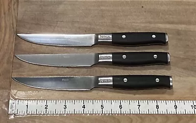 3 NINJA FOODI 4.5  X50CrMoV15 Stainless Steel Steak Knives Black Handle • $17.50