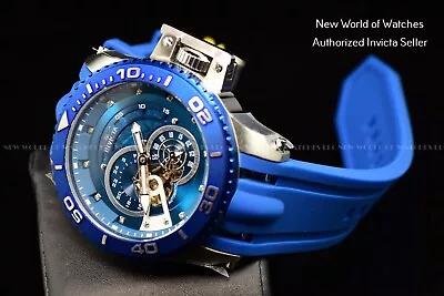 Invicta Men's Pro Driver Scuba Blue Dial Automatic Diamond Silicone Watch 36111 • $109.99