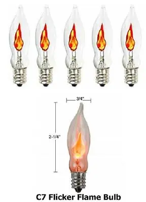 Lot Of 5 Flicker Flame Light Bulbs E12 Candelabra Base 3 Watt Bulb • $9.69
