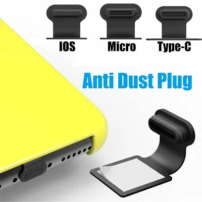 Cap Anti Dust Plug Charger Port Block For Type C Micro IOS Iphone Samsung • £2.76