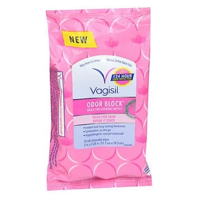 $8.20 • Buy Odor Block Daily Freshening Wipes 20 Count  By Vagisil