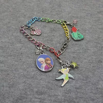 Disney Princess Charm Bracelet Multicolor Frozen Tinkerbell Ariel Minnie Mouse • $4.99