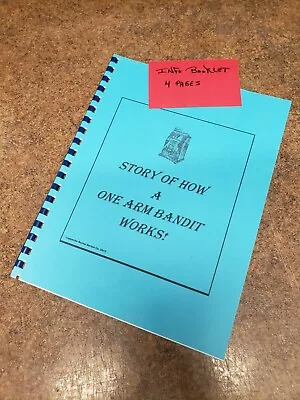 $4 • Buy BOOKLET ON HOW THE ONE ARM BANDIT WORKS ANTIQUE SLOT MACHINE 4 Pages