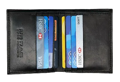 £6.99 • Buy Mens Slim Leather Wallet RFID SAFE Contactless Card Blocking ID Protection 122