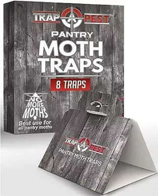 Pantry Moth Traps Safe Glue With Pheromones 8 Pack Effective Adhesive Non Toxic • $13.99