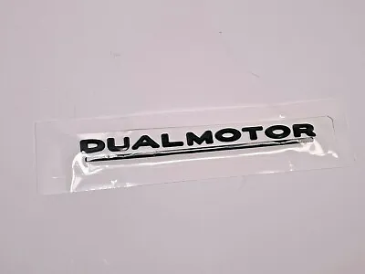 Tesla DUAL MOTOR Emblem MATTE BLACK Model 3 & Y Rear Lid Trunk Emblem Logo Badge • $18.99