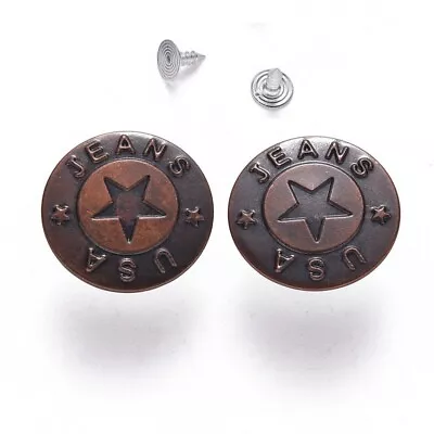 15 Buttons Snap Jeans Metal Copper Round 0 21/32in   USA   - Needlework DIY • $4.26