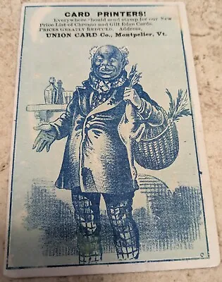 *scarce* Vic Trade Card Postcard Printer Lithograph Union Card Co. Montpelier Vt • $199.99