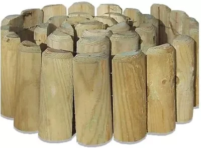 1.8m Long Log Roll Garden Edging Grass Flower Border Fence Lawn Wood Edging UK • £14.24