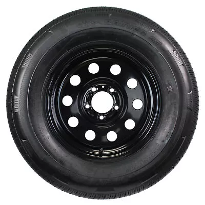 Radial Trailer Tire On Rim ST205/75R15 Load C 5 Lug Modular Black Wheel • $138.97