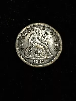 1841 Seated Liberty Silver Half Dime XF-AU #001 • $4.69