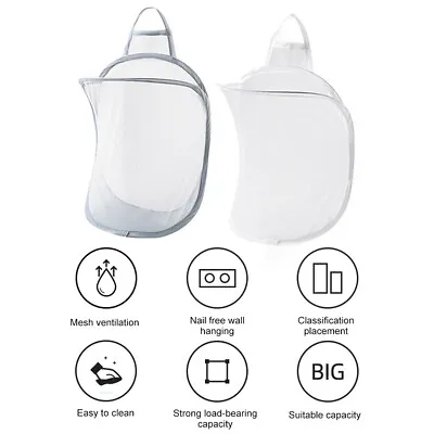 Small Pop Up Foldable Laundry Basket Mesh Hamper Washing Clothes Bag Storage Bin • $8.12