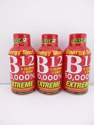 B12 Energy Shot Acai Pomegranate 2 Fl Oz Each 3 Ct - FREE SHIPPING • $9.43