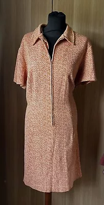 True Vintage 60’s Mod Day Orange & White Fleck Dress Plus Size 20 • £30