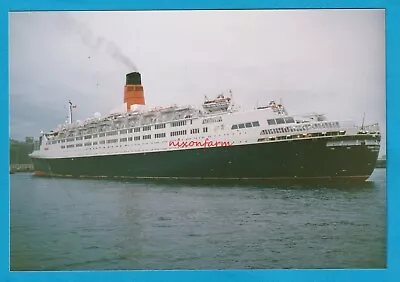 Original Postcard Size RP  Cunard Line QUEEN ELIZABETH 2 Portside 2 • £1.25