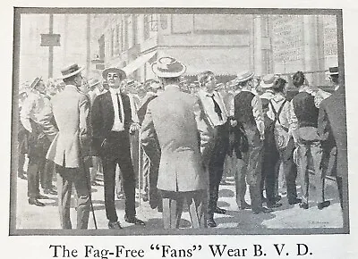 1913 MEN'S UNDERWEAR UNION SUITS Vtg Fashion Art Print Ad~Fag-Free Fans Wear BVD • $24.95