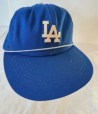 Vintage MLB LA DODGERS SNAPBACK BASEBALL HAT CAP MESH BLUE Polyester Taiwan • $39.99