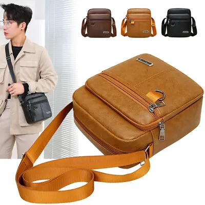 Men's Messenger Bag Waterproof Cross Body Shoulder Handbag PU Small Side Bag New • $13.92