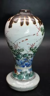 UNUSUAL ANTIQUE 18thC CHINESE QIANLONG FAMILLE ROSE MEIPING VASE - DRIP GLAZE • £3.20