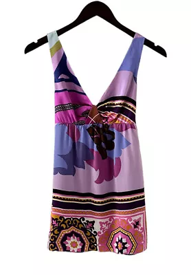 Alice & Trixie Vibrant Multicolored Print Sleeveless Silk Top Size Medium • $45