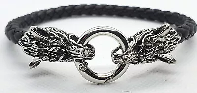 7 Inch Fenrir Wolf Leather Bracelet For Men • $20