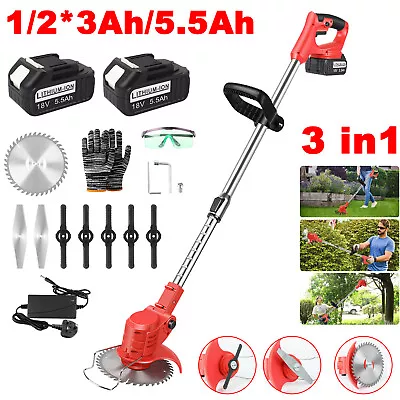 Cordless Electric Strimmer Grass Trimmer Weed Cutter Garden Edger +1/2 Battery • £22.99