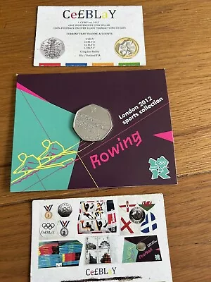 2012 LONDON OLYMPIC SPORTS 2011 - ROWING 50p COIN UNC SEALED IN CARD • £5.95