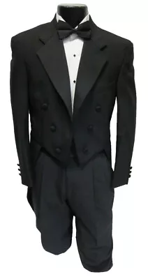 Mens Black Chaps Tuxedo Tailcoat Mason Full Dress White Tie Long Tails 41 X-Long • $69.79