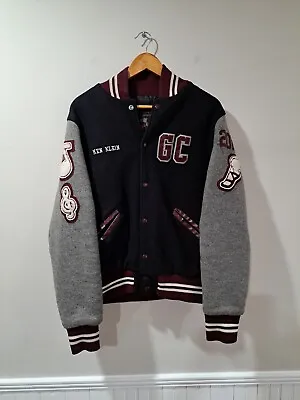 Vintage Girard College Wool Varsity Letterman Jacket Patches Medium Distressed  • $68.99