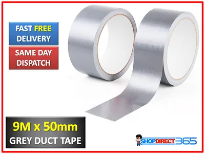 Duct Gaffer Tape Grey Premium Heavy Duty Waterproof Cloth Gaffa Duck 50mm X 9M • £3.99