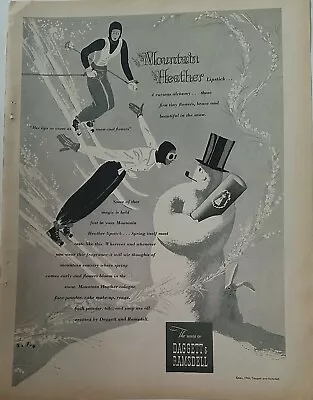 1946 Daggett & Ramsdell Cologne Toiletries Skiers Snowman Art Vintage Ad • $9.99