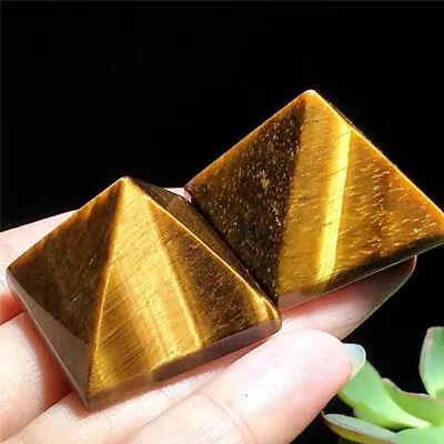 Raw Natural Tiger's Eye Quartz Crystal Pyramid Chakra Tower Healing Reiki Stone • $5.41