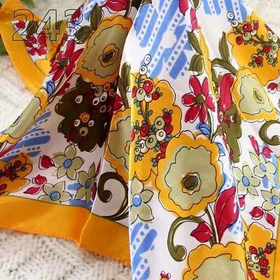 Vintage Elegant Designs Silk Satin Feel Ladies Small Square Head / Neck Scarf 43 • $4.49