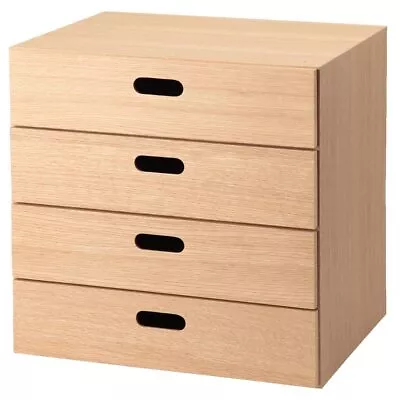 MUJI Stacking Chest Width 37 Depth 28 Height 37cm 4 Drawers Oak Veneer 12381228 • $164.92