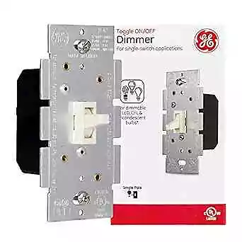 GE Single Pole Dimmer Toggle Switch On/Off/Dim Almond 3-Way Toggle Switch • $25.66