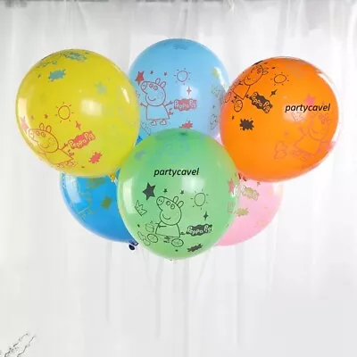 £3.99 • Buy 12  Peppa George Pig Birthday Party Latex Mixed Colour Balloons Decorations.
