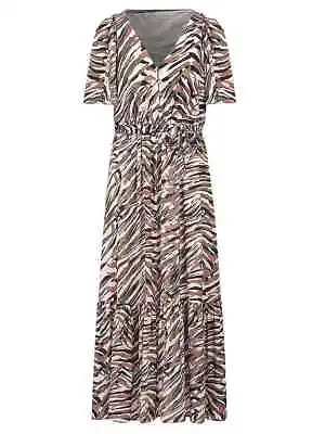 Women Maxi Dress  Animal Print Ladies Fashion Multi Coloured Dress UK12EU38 • £9.95