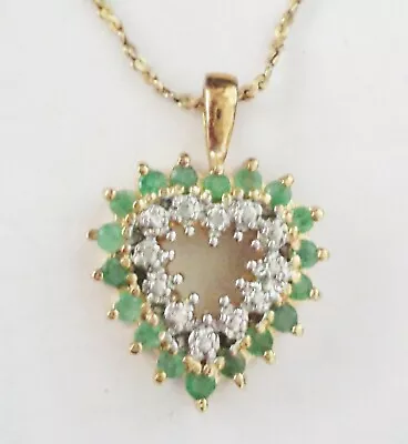 Vintage Italy Sterling Silver Necklace Green Stones Gold Overlay Design • $29.99