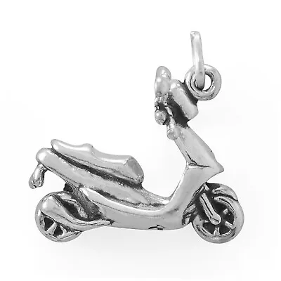 £19.60 • Buy Motorized Scooter Motorcycle Moped 3D 925 Solid Sterling Silver Charm Pendant