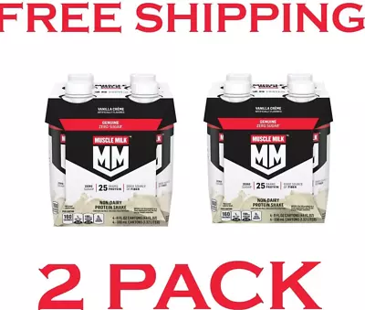 Muscle Milk Genuine Protein Shake Vanilla Creme 11 Fl Oz Carton 8 CT Free Ship • $16.20