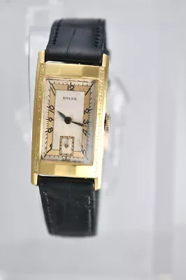 1930s ROLEX Rarest  Epic Art-Deco Dial Design Watch Rectangle Curvex Prince Size • £7230.73