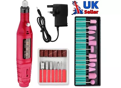 Convenient Electric Nail Drill Manicure Machine Pedicure Nail File Kit UK • £4.99