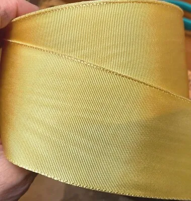 Vintage Moire Grosgrain 1950s Ribbon Rayon Cotton 2 1/8  Trim 1yd France  • $14.99