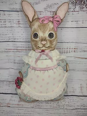 Vintage Handmade Easter Bunny Rabbit Spring Pillow Plush Granny Core Country 18  • $27.99