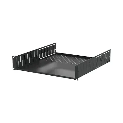 2U 3U 4U Black Clamping Rack Shelf - 500mm Deep  For Servers Amps Projectsetc • £40.16