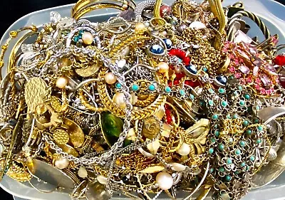 3 Lbs Pound Unsorted Huge Lot Jewelry Vintage New Junk & Wear Resell Tangled In • $42.99