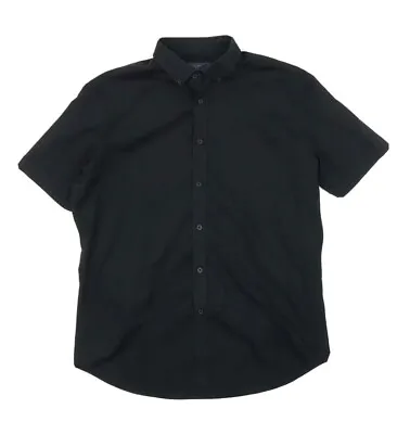 £10 • Buy Atlantic Bay Mens Black  Button-Up Size XL Collared Button Short Sleeve Shirt